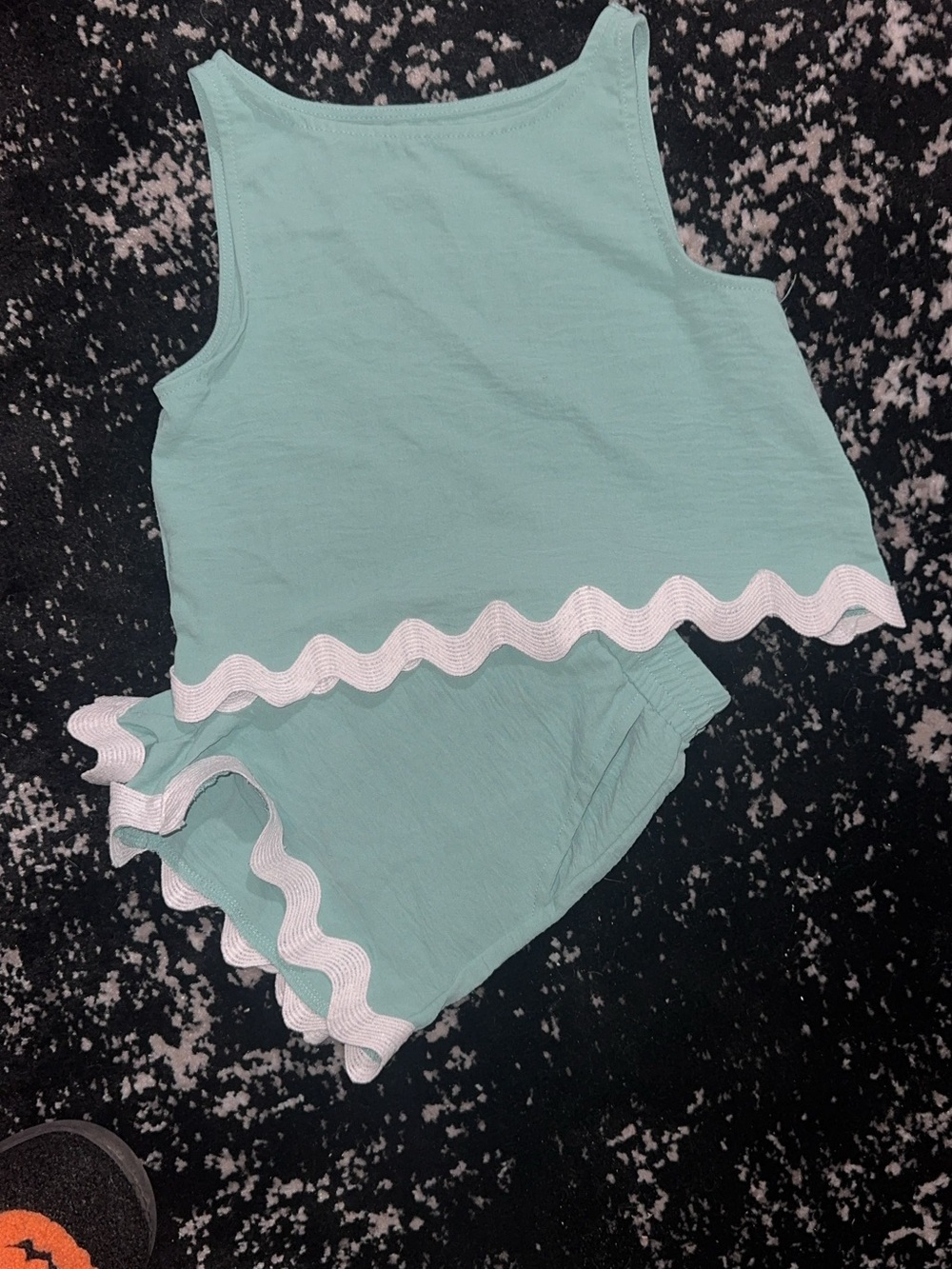 Girls' Mint Green Ruffle Tank & Shorts Set
